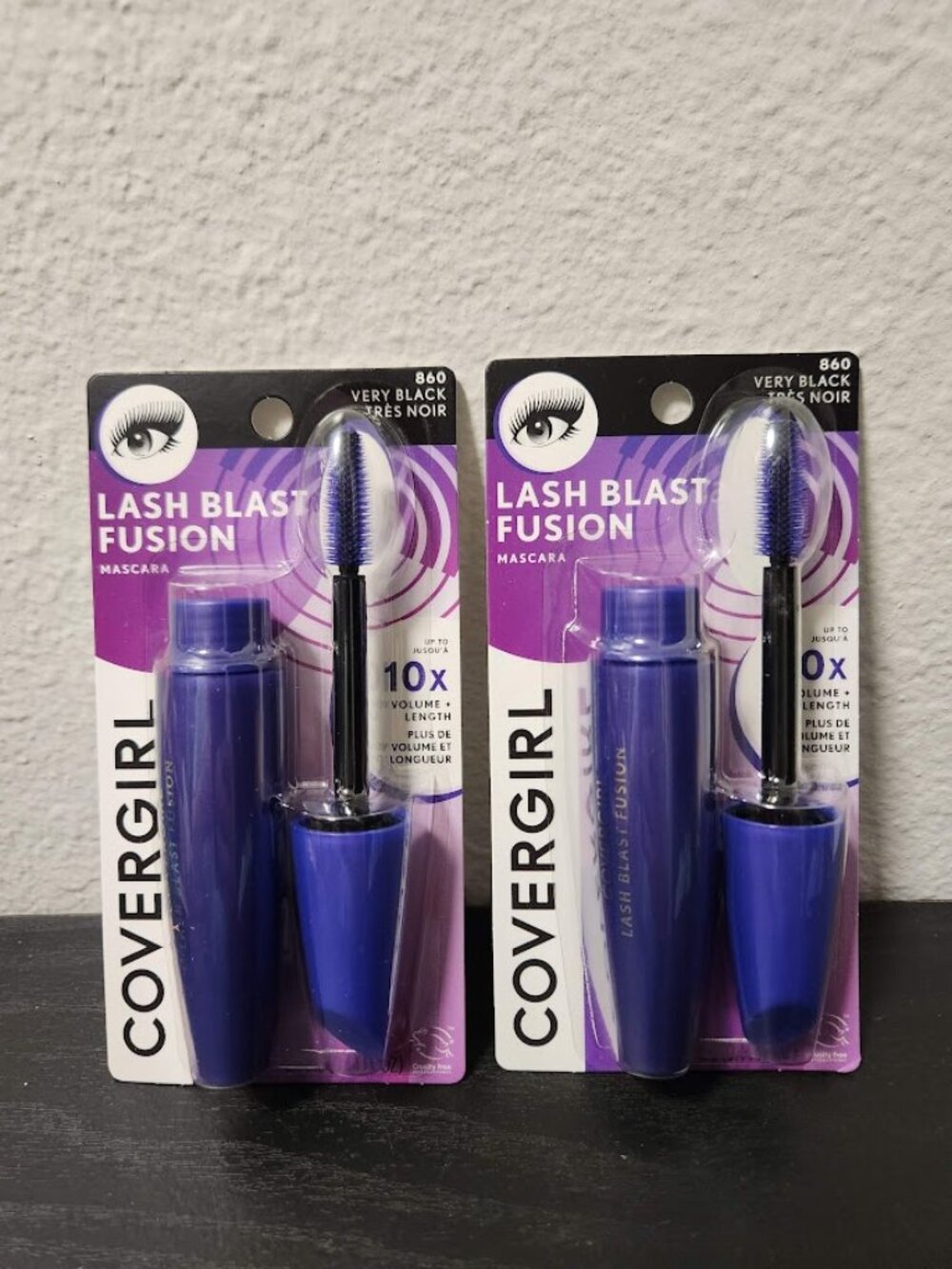 NEW SET OF 2 Covergirl LashBlast Fusion Mascara 860 Very Black Makeup Bundle Vol